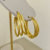 COD8242 BRINCO TRES AROS AÇO DOURADO