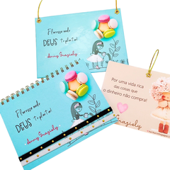Caderno Com Folhas Reposicionáveis + Quadrinho Decorativo