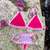 CALCINHA DO BIQUÍNI ARTESANAL DUPLA FACE - LILÁS / PINK