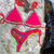 CALCINHA DO BIQUÍNI ARTESANAL DUPLA FACE - LARANJA/ PINK