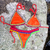 Imagem do CALCINHA DO BIQUÍNI ARTESANAL DUPLA FACE - LARANJA/ PINK