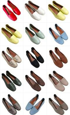 Sapatilha Feminina Mocassim Vermelho Bico Quadrado Couro Legítimo Novidade em Promoção