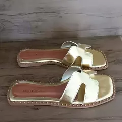 Sandália Rasteirinha H Dourada Novidade em Promoção na internet