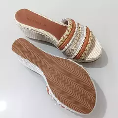 Tamanco Plataforma Baixa Leve Peep toe Strass Novidade em Promoção - loja online