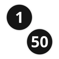 Adesivos Numerado Numérico 1 Ao 50 - 2cm Preto Identificador - comprar online