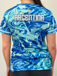 Remera Argentina Liquid Azul - comprar online