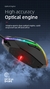Mouse mudo para jogos com fio 1600 DPI óptico 6 botões USB mouse com luz de fu - JulioAraujoYT