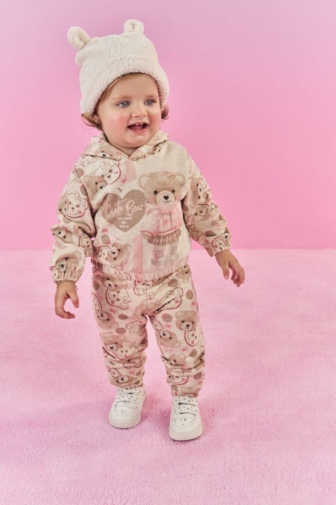 Conjunto Bebê Menina Blusa E Calça Ursinho Natural Mundo Cinti - comprar online