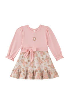 Vestido em Cotton e Malha Power 90942 Kukiê Bebê Menina - comprar online