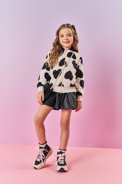 Jaqueta Infantil Menina Com Bolsa Preto Mundo Cinti - comprar online