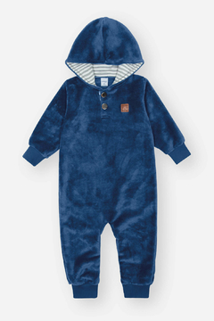 Macacão Em Pelo Fleece Bebê Menino Azul Divertto - comprar online