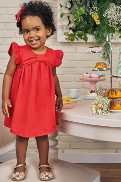 Vestido em Tricoline Texturizado 100% Algodão 84834 Kukiê Bebê Menina - comprar online