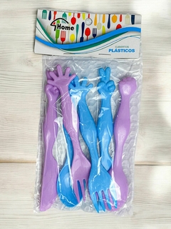 Conjunto de Talher Infantil mãozinha - 6 Peças de plástico