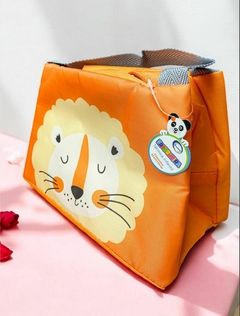 BOLSA TÉRMICA INFANTIL COM ALÇA - LARANJA - LEÃO