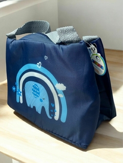 BOLSA TÉRMICA INFANTIL COM ALÇA - AZUL - ELEFANTE