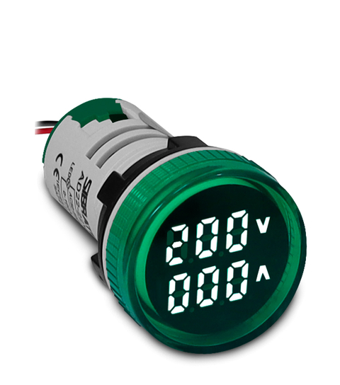 Voltímetro/amperímetro Digital Ad22- 60-500v 0-100a Verde