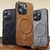 Luxury Leather Case For iPhone 14 13 12 11 Pro Max Magnetic Magsafe Wireless Cha - (cópia)