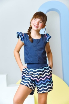 Conjunto ondinhas Marinho
