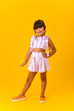 Conjunto listras rosa - comprar online