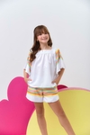 Conjunto Branco com Listras