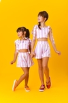 Conjunto listras rosa