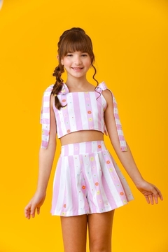 Conjunto listras rosa na internet