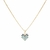 Conjunto Coração Pixel Zircônia Azul-marinho Banho de Ouro 18K - comprar online