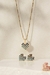 Conjunto Coração Pixel Zircônia Azul-marinho Banho de Ouro 18K - loja online