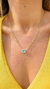 Colar Cristal Topázio Azul Redondo Banho de Ouro 18K - comprar online