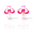 Brinco Esmaltado Flor Rosa Banhado a Ouro 18k - comprar online