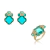Conjunto Eterno Brilho Banhado em Ouro 18k Cravajedo com microzirconia Anel tamanho 19 - comprar online