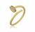 Anel prego inspiração cravejado banhado a ouro 18k ajustável - comprar online
