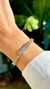Pulseira Formas Pingente Reto Cristal Paraíba 18cm Banho de Ouro 18K - comprar online