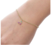 PULSEIRA INFANTIL CEREJA ZIRCONIA COLORIDA 13 CM - comprar online