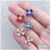 BRINCO FIXO FLOR 1,7 CM COLOR PEDRA CORACAO - comprar online