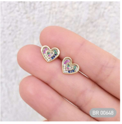 BRINCO CORACAO ZIRCONIA COLORIDA - comprar online