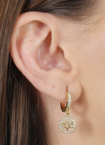 BRINCO ARGOLA CLICK ZIRCONIA ARVORE DA VIDA REDONDA 1,2 CM - comprar online