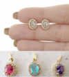 BRINCO OVAL 6X4 COLOR E CRISTAL ZIRCONIA - comprar online