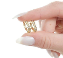 BRINCO ARGOLA CLICK ESTRELA 1,5 CM COM ZIRCONIA - comprar online