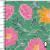 1660/323- Cuerina Estampada Hojas y Flores Fondo Verde - comprar online