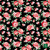 1219/579- Tropical Rosas Rojas Sobre Negro
