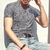SHUJIN 2021 Men Casual T Shirts Manga Longa Estampada Tops Decote em V Slim Tees - loja online