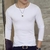 SHUJIN 2021 Men Casual T Shirts Manga Longa Estampada Tops Decote em V Slim Tees - comprar online