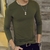 SHUJIN 2021 Men Casual T Shirts Manga Longa Estampada Tops Decote em V Slim Tees - Galeriarei