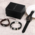 Conjunto de pulseiras de relógios masculinos de couro, trançado, lobo, marca d - Galeriarei