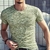 SHUJIN 2021 Men Casual T Shirts Manga Longa Estampada Tops Decote em V Slim Tees - Galeriarei