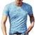 SHUJIN 2021 Men Casual T Shirts Manga Longa Estampada Tops Decote em V Slim Tees - loja online