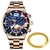 Relógios masculinos de luxo, pulseira de ouro, aço inoxidável, relógio de ca - comprar online