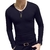 SHUJIN 2021 Men Casual T Shirts Manga Longa Estampada Tops Decote em V Slim Tees - Galeriarei