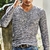 SHUJIN 2021 Men Casual T Shirts Manga Longa Estampada Tops Decote em V Slim Tees - Galeriarei